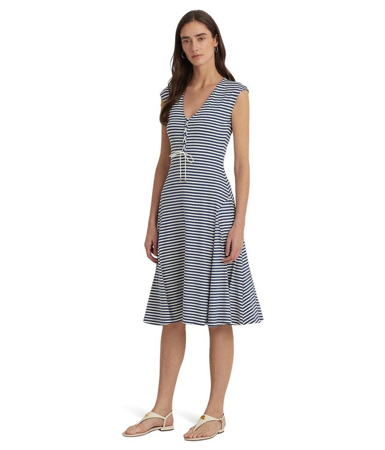 Striped Cotton-Blend-Jersey Dress