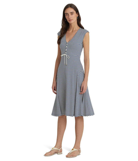 Striped Cotton-Blend-Jersey Dress