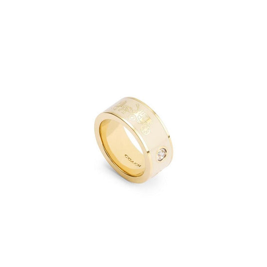 Faux Stone Signature Horse Carriage Band Ring