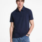 Cotton Blend Piqué Zip-Up Polo Shirt