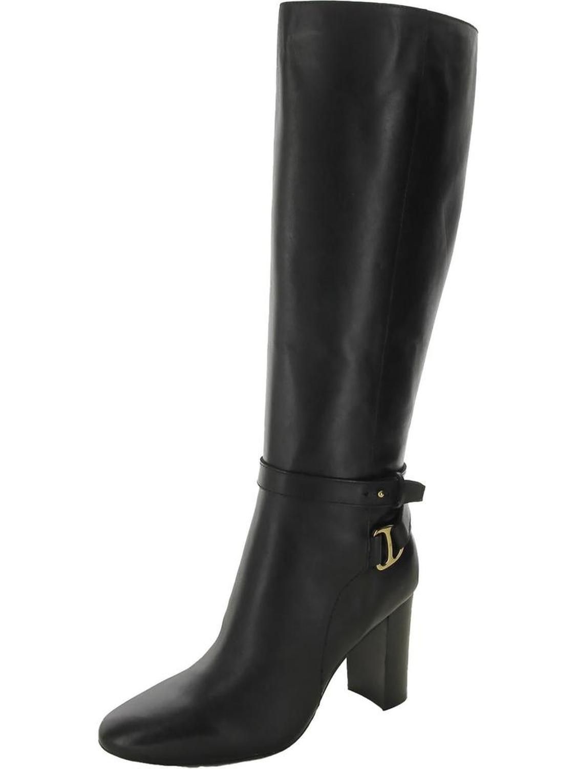 Makenna Womens Leather Zip-up Knee-High Boots