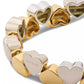 Two-Tone Polished Heart Double Row Stretch Bracelet