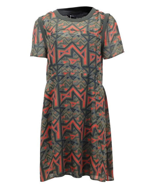 Marc by Marc Jacobs Geo-Maze A-Line Dress in Multicolor Silk