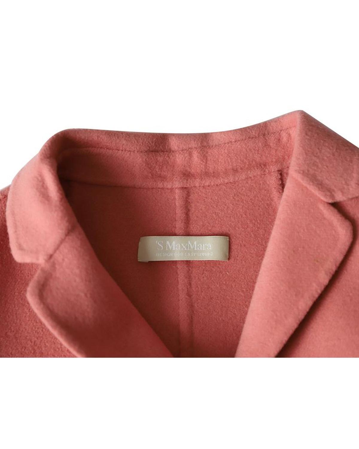 'S Max Mara Wrap Coat in Pink Wool