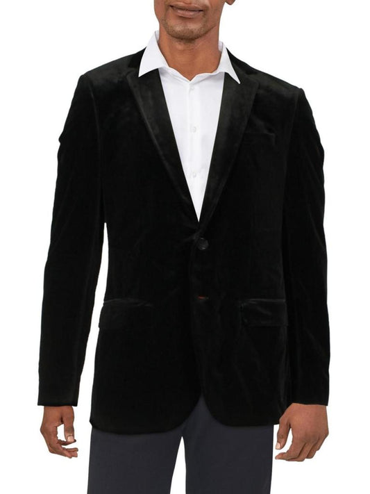 Henry231X Mens Velvet Slim Fit Two-Button Blazer