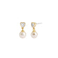 Faux Stone Heart Imitation Pearl Drop Earrings