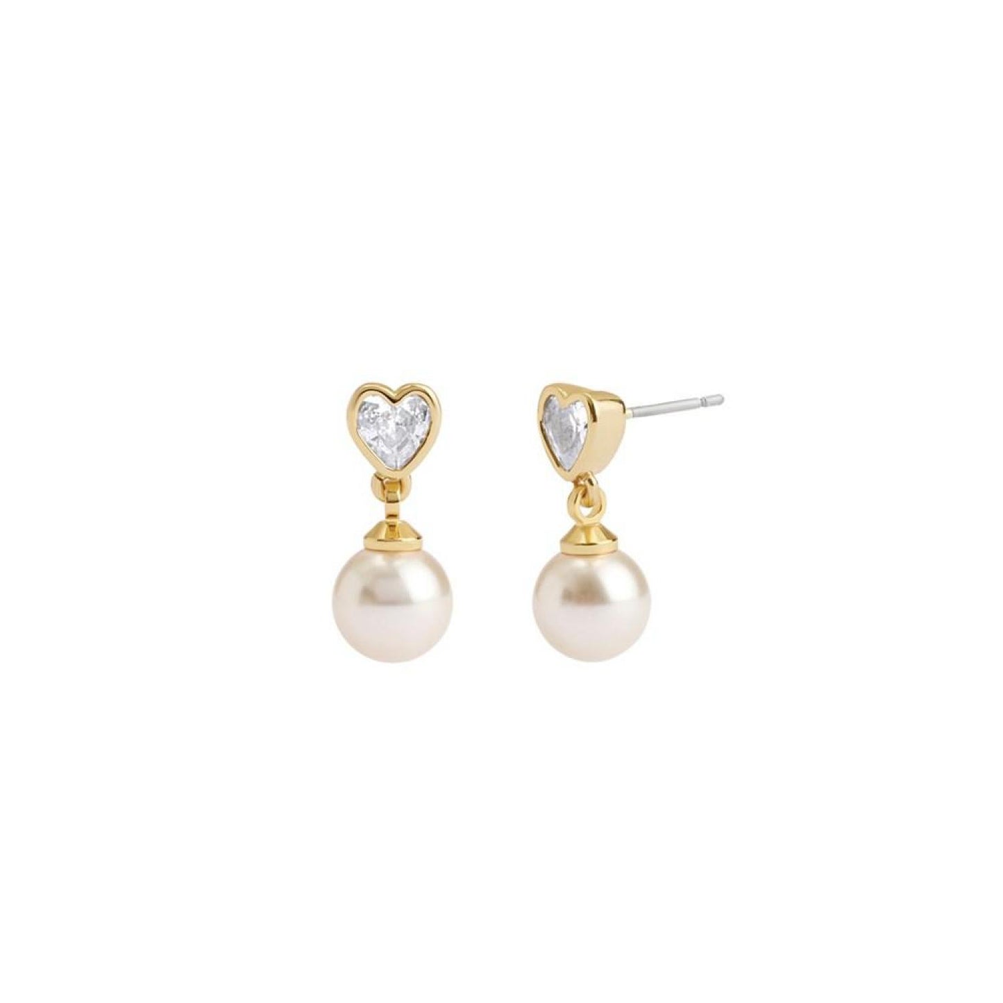 Faux Stone Heart Imitation Pearl Drop Earrings