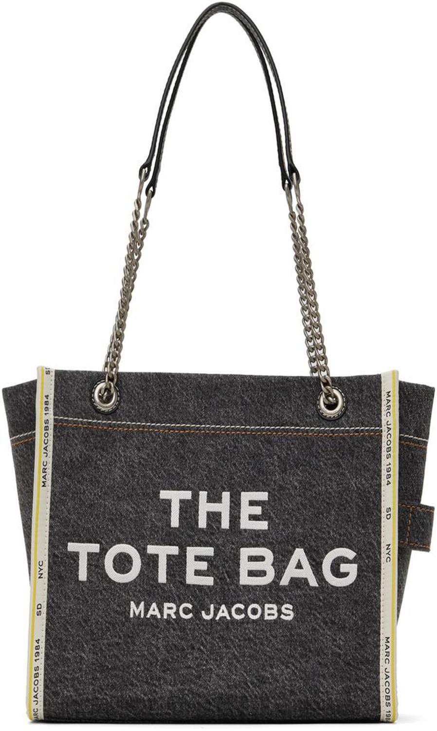 Black 'The Denim Chain Medium' Tote