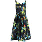 Marc Jacobs Parrot-Print Sleeveless Sweetheart Neckline Midi Dress in Multicolor Cotton