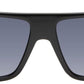 Black Text Logo Rectangular Sunglasses