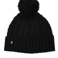 Kate Spade New York Womens Cable Ribbed Knit Pom Pom Hat Black One