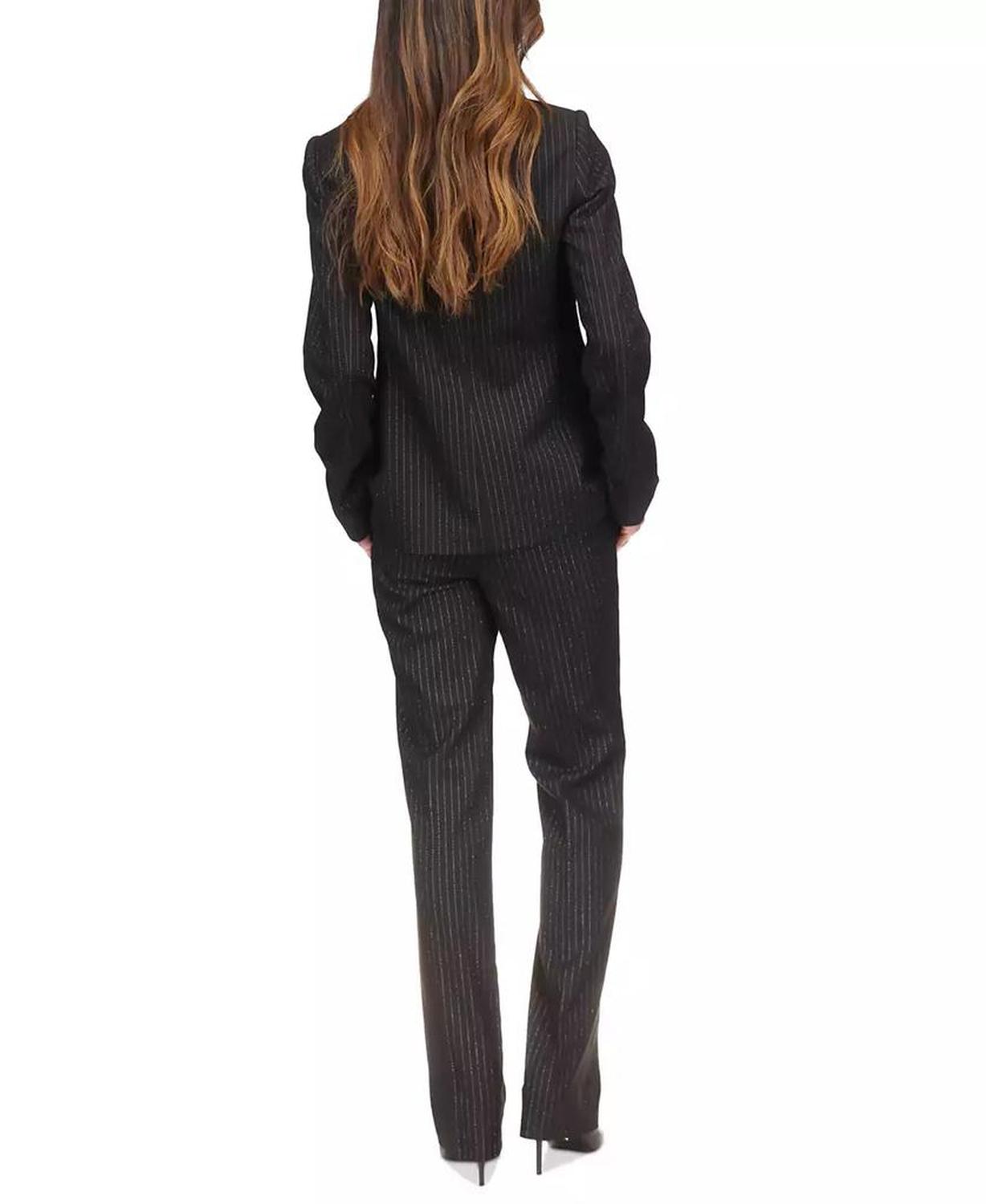 Women's Metallic Pinstripe Cutaway Blazer