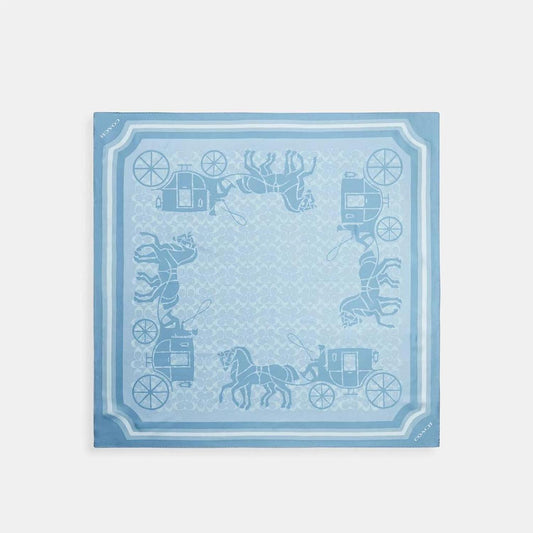 Signature Horse And Carriage Print Silk Square Scarf