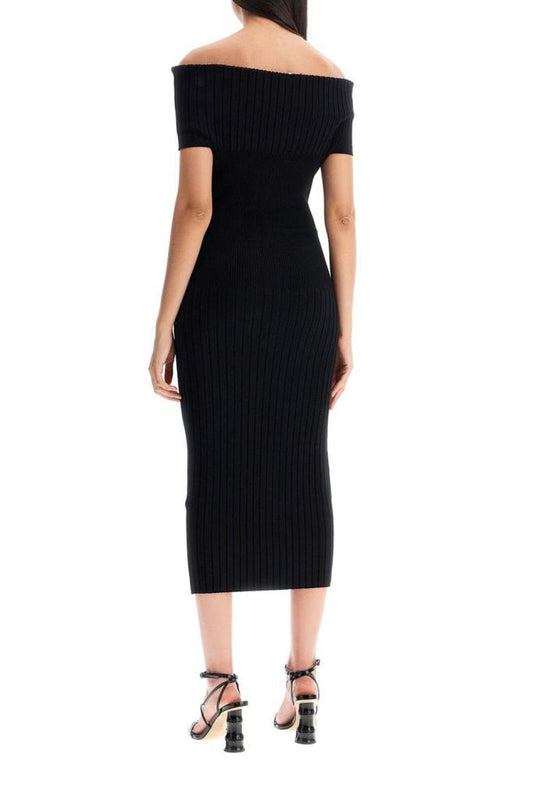 Sportmax Off-Shoulder Midi Knit Dress