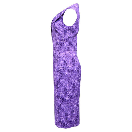 Floral Print Dress in Purple Rayon