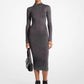 Metallic Knit Mock Neck Dress