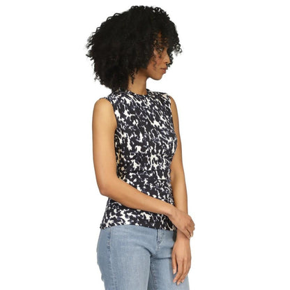 Women's Animal-Print Ruched Sleeveless Top