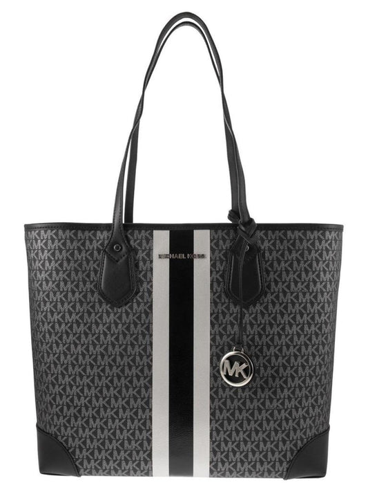 Michael Kors Eve Monogram Logo Plaque Tote Bag