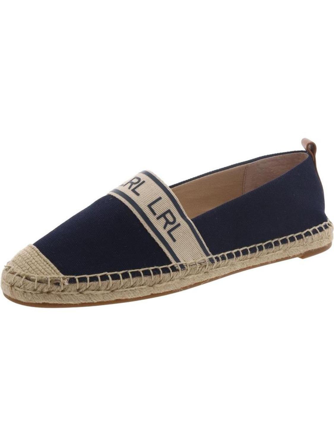 Womens Canvas Leather Trim Espadrilles