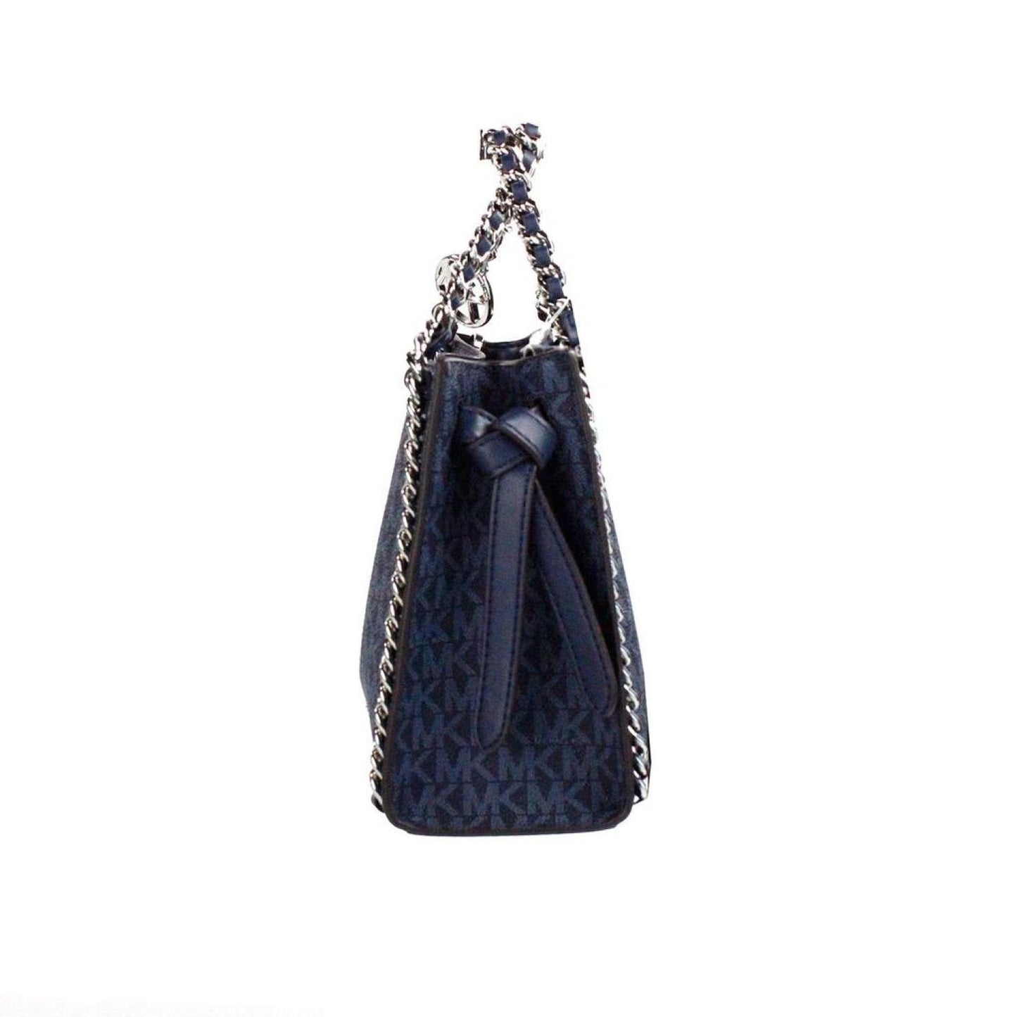 Michael Kors Mina Small Belted Navy Signature PVC Chain Inlay Crossbody Women's Bag