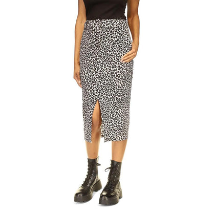 Women's Animal-Print Utility Slit-Front Midi Skirt