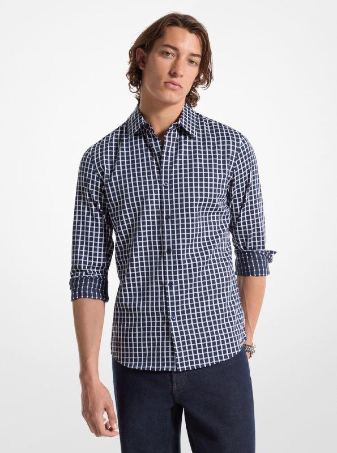 Slim-Fit Woven Plaid Shirt