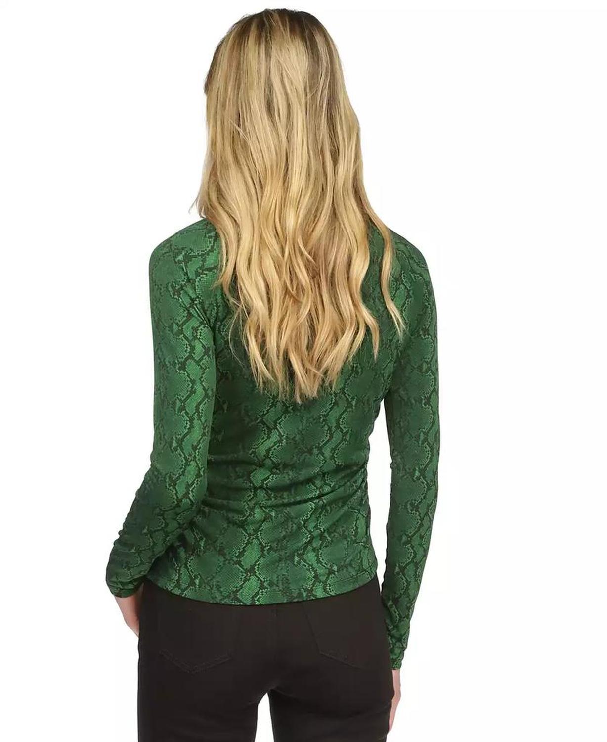 Women's Snake-Print Long-Sleeve Top