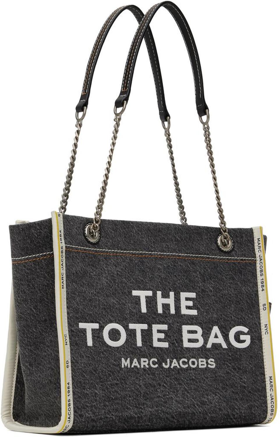 Black 'The Denim Chain Medium' Tote