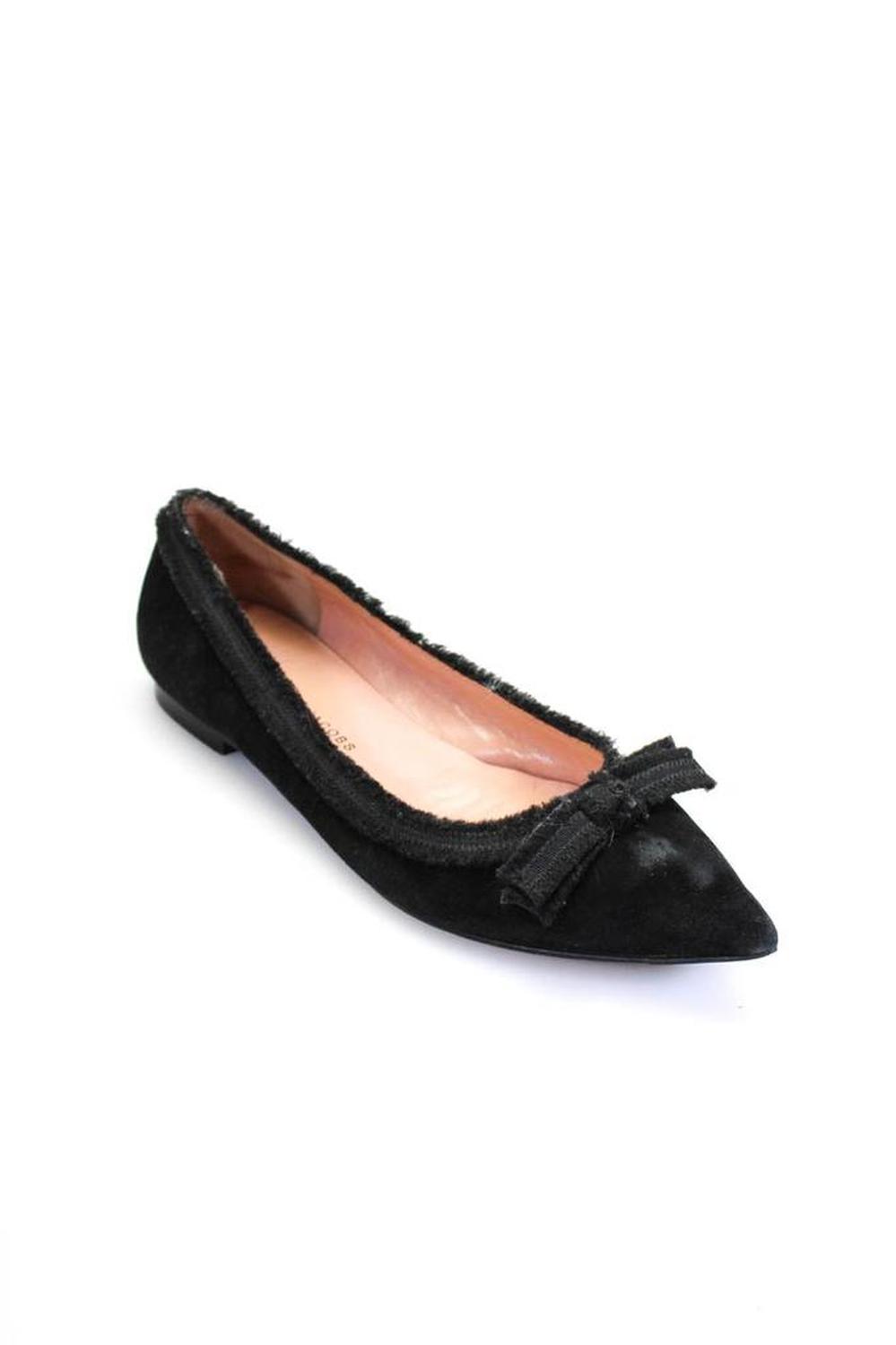 Marc By Marc Jacobs Womens Black Bow Front Pointed Toe Ballet Flats Shoes