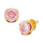 Gold-Tone Cubic Zirconia Flower Stud Earrings