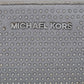 Michael Kors Grey Saffiano Leather Micro Stud Travel Zip Around Wallet..