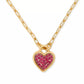 Cubic Zirconia Heart Pavé Pendant Necklace, 16" + 3" extender