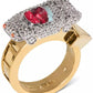 Two-Tone Pavé Car Statement Ring