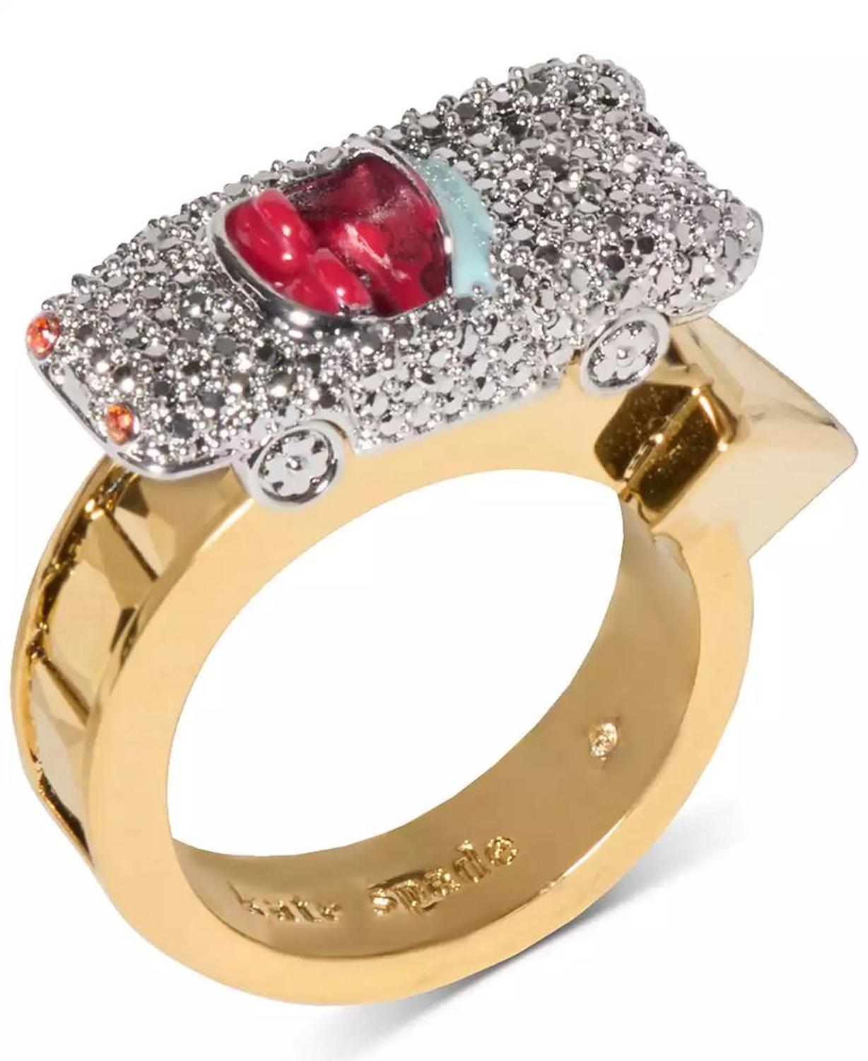 Two-Tone Pavé Car Statement Ring