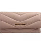 Michael Kors Jet Set Travel Large Quilted Leather Trifold Wallet Powder Women's Blush