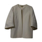 Michael Kors Collection Asymmetrical Angel Sleeves Jacket in White Wool