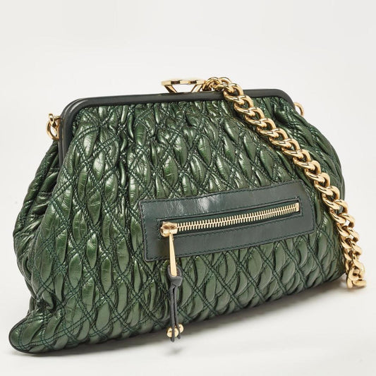 Marc Jacobs Metallic Quilted Leather Stam Shoulder Bag