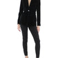 Womens Velvet Collar Two-Button Blazer