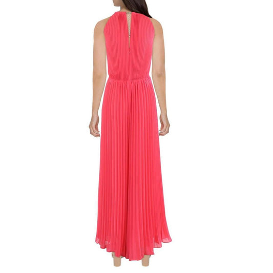 Womens Pleated Halter Jumpsuit