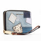 Marc Jacobs Blue/multicolor Denim Patchwork Wristlet Zip Around Wallet