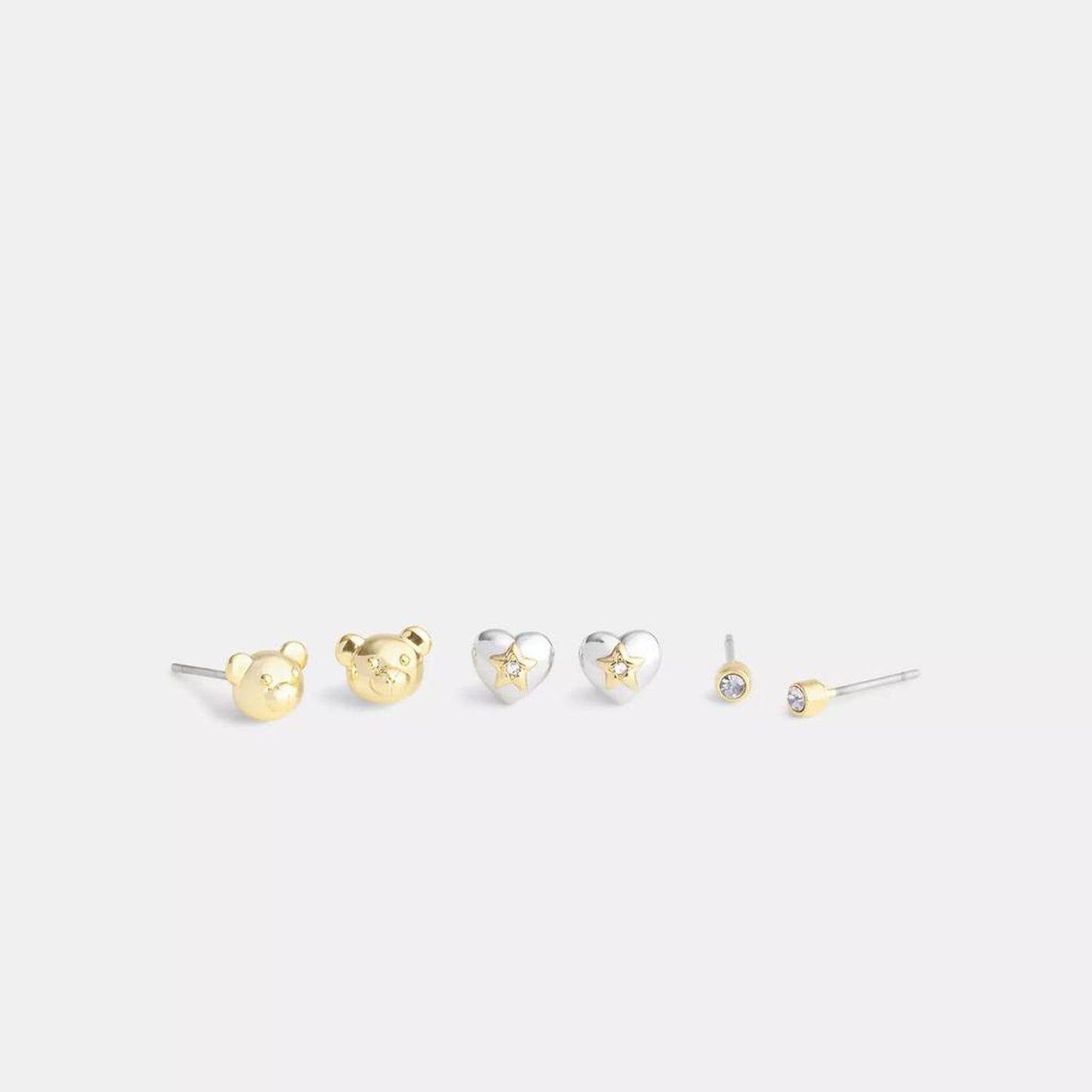 Coach Outlet Teddy Bear Heart Stud Earrings Set