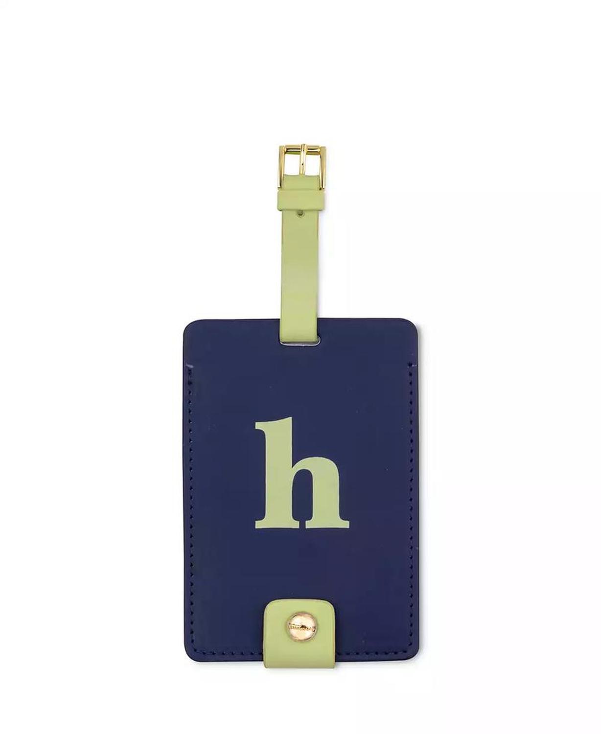 New York Just Mine Initial Luggage Tag, H