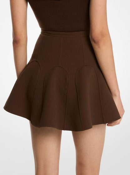 Double Faced Wool Crepe Mini Skirt