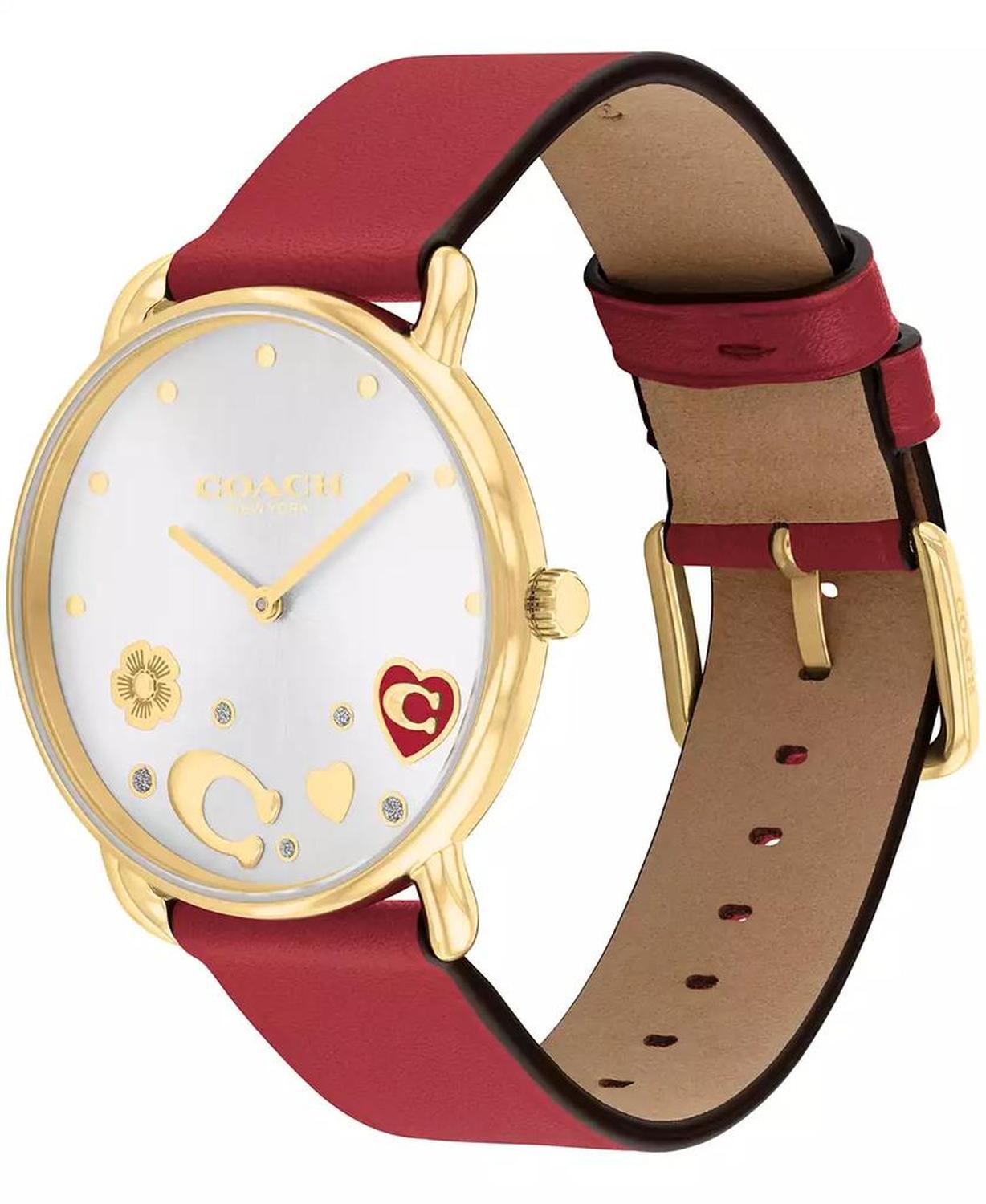 Women's Elliot Red Leather Strap Watch