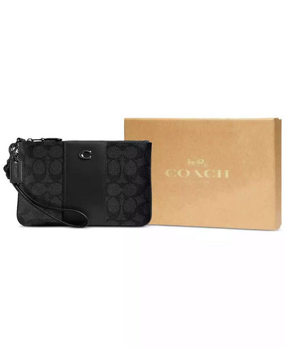 Signature Coated Canvas Wristlet