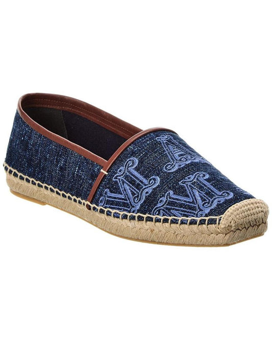 Max Mara Elid Denim & Leather Espadrille