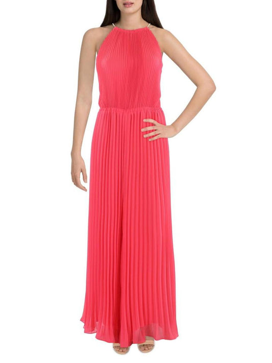 Womens Pleated Halter Jumpsuit