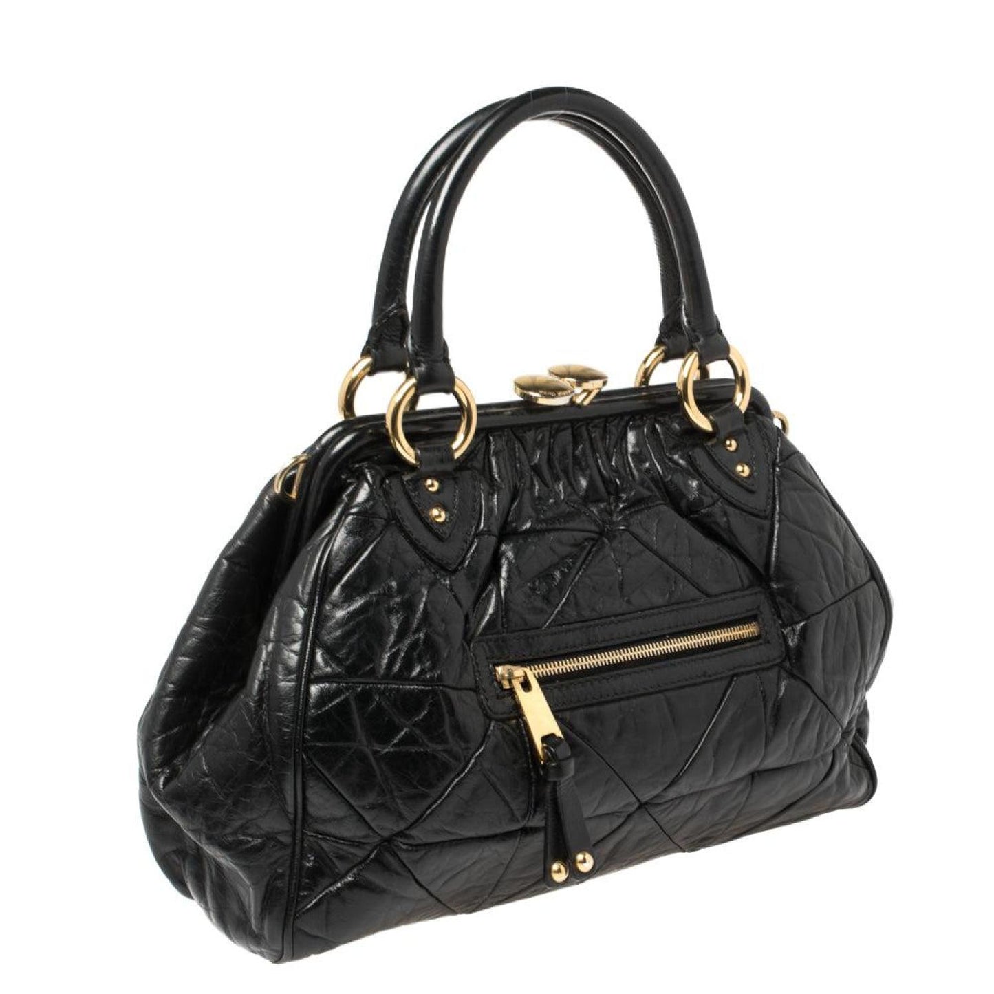 Marc Jacobs  Crinkled Leather Stam Satchel