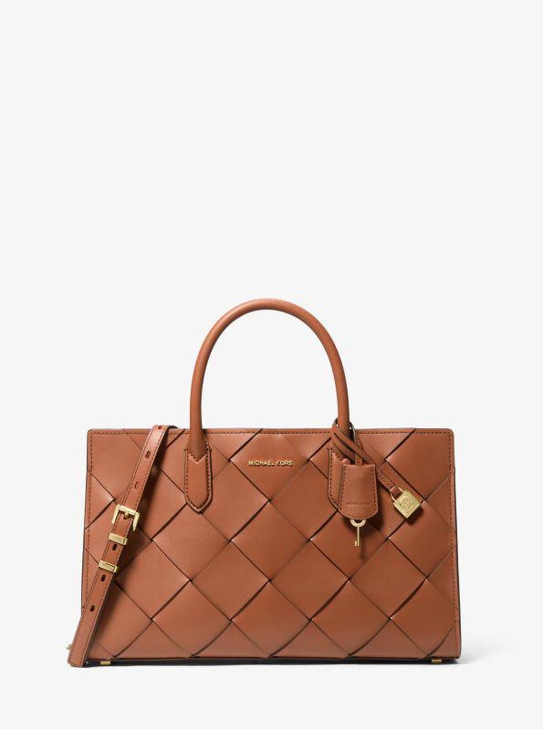 Scarlett Medium Woven Leather Satchel