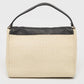 Kate Spade Beige/black Woven Straw And Leather Loula Shoulder Bag